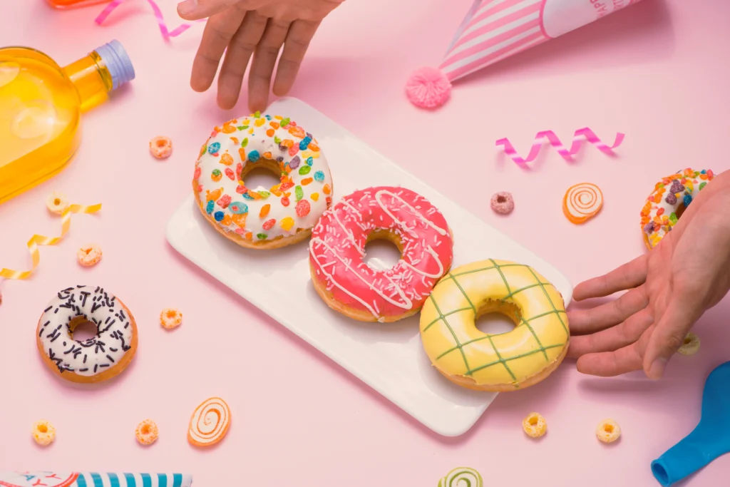 Assorted donuts celebrating National Donut Day 2025.