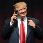Donald Trump unveils Trump Mobile's "47 Plan" as it enters the telecom market, featuring patriotic branding and a mobile phone display.