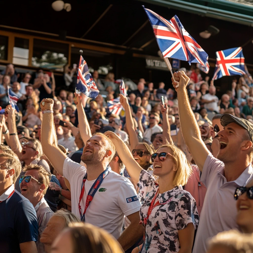 Wimbledon 2025 Day One action with players competing on the grass courts under bright skies