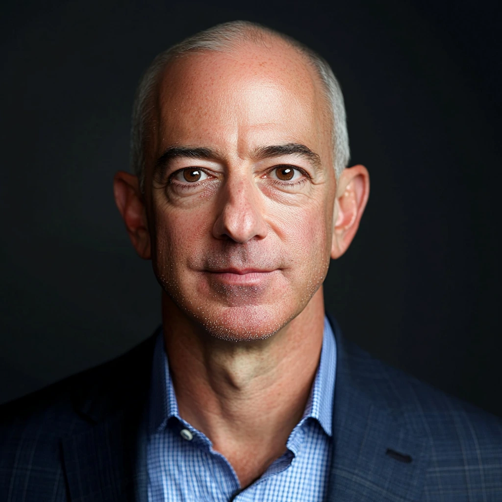 A futuristic humanoid robot developed by Amazon, walking through a warehouse carrying a delivery package.