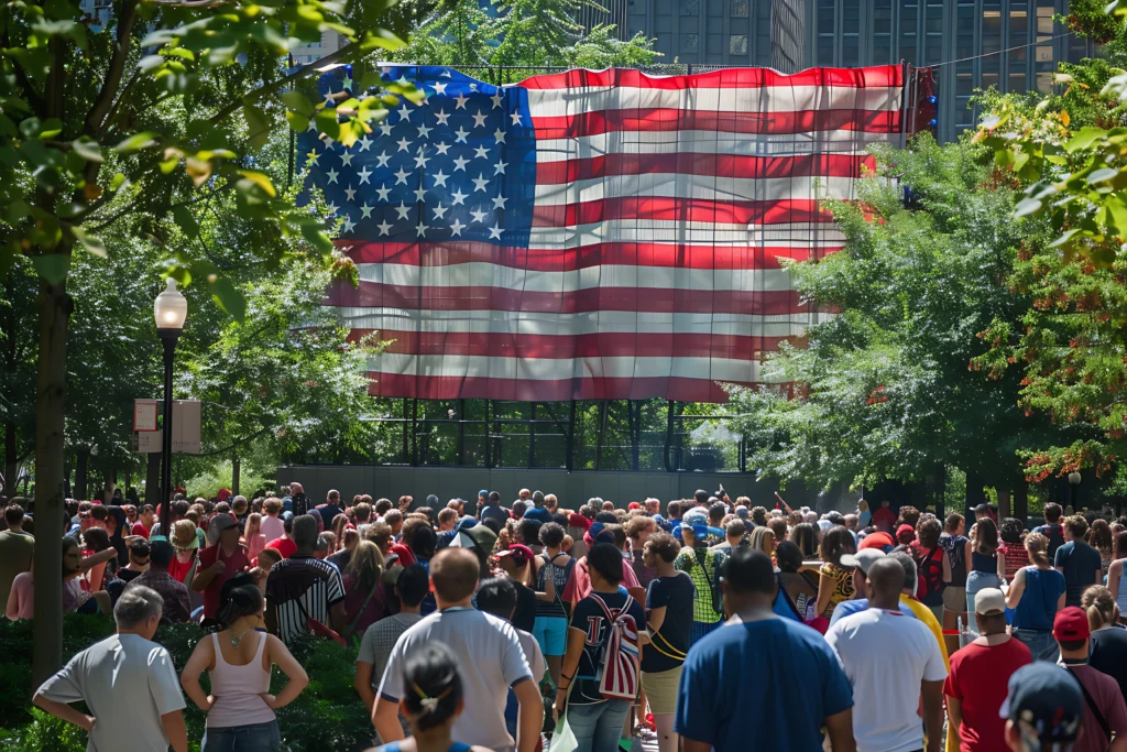 Soldiers march down Constitution Avenue during the U.S. Army’s 250th birthday parade in Washington, D.C., with flags, vehicles, and cheering crowds.