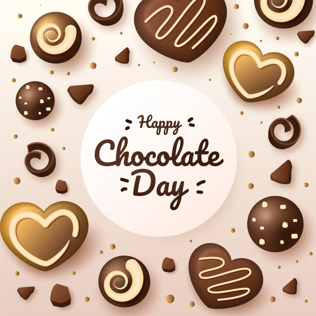 Image Alt Text (alt):
Assorted gourmet chocolates displayed on a rustic wooden table for World Chocolate Day.