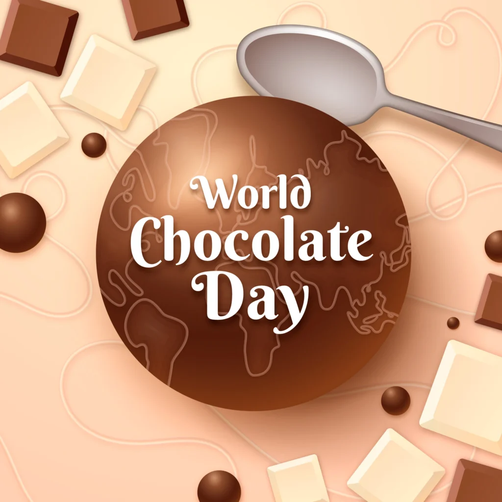 Image Alt Text (alt):
Assorted gourmet chocolates displayed on a rustic wooden table for World Chocolate Day.
