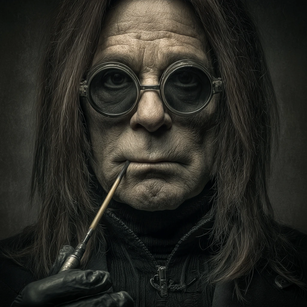 Ozzy Osbourne wearing sunglasses and black clothes during a public appearance in 2024.