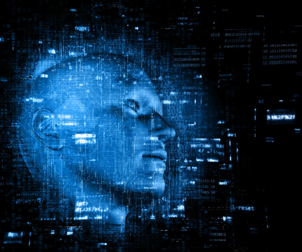 ChatGPT 5 interface on a futuristic digital screen with AI icons and glowing data streams