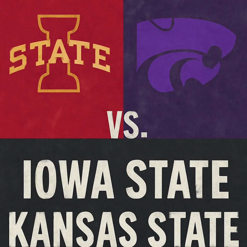 Iowa State vs. Kansas State 2025 season opener action on the football field with cheering fans