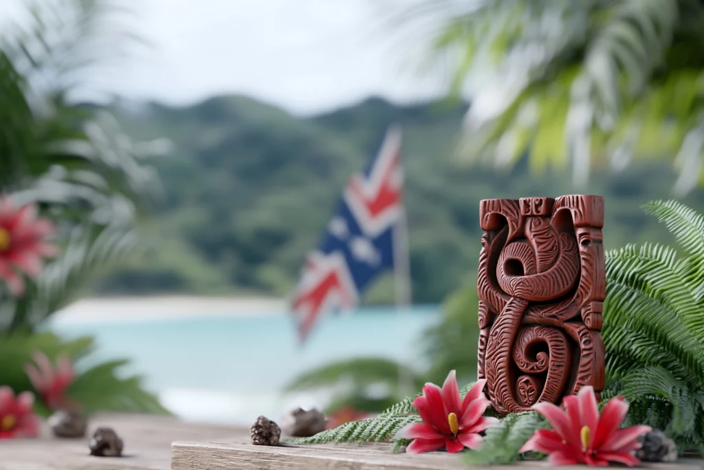 Hawaiian and American flags waving together during statehood celebration