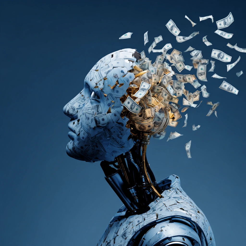 A conceptual image showing the global economic impact of artificial intelligence, with a network of interconnected digital nodes and data streams flowing across a world map.