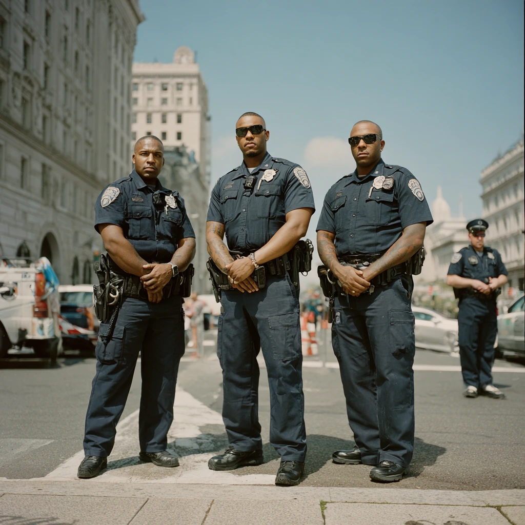 Washington D.C. streets during heightened police presence amid crime crackdown and homelessness crisis