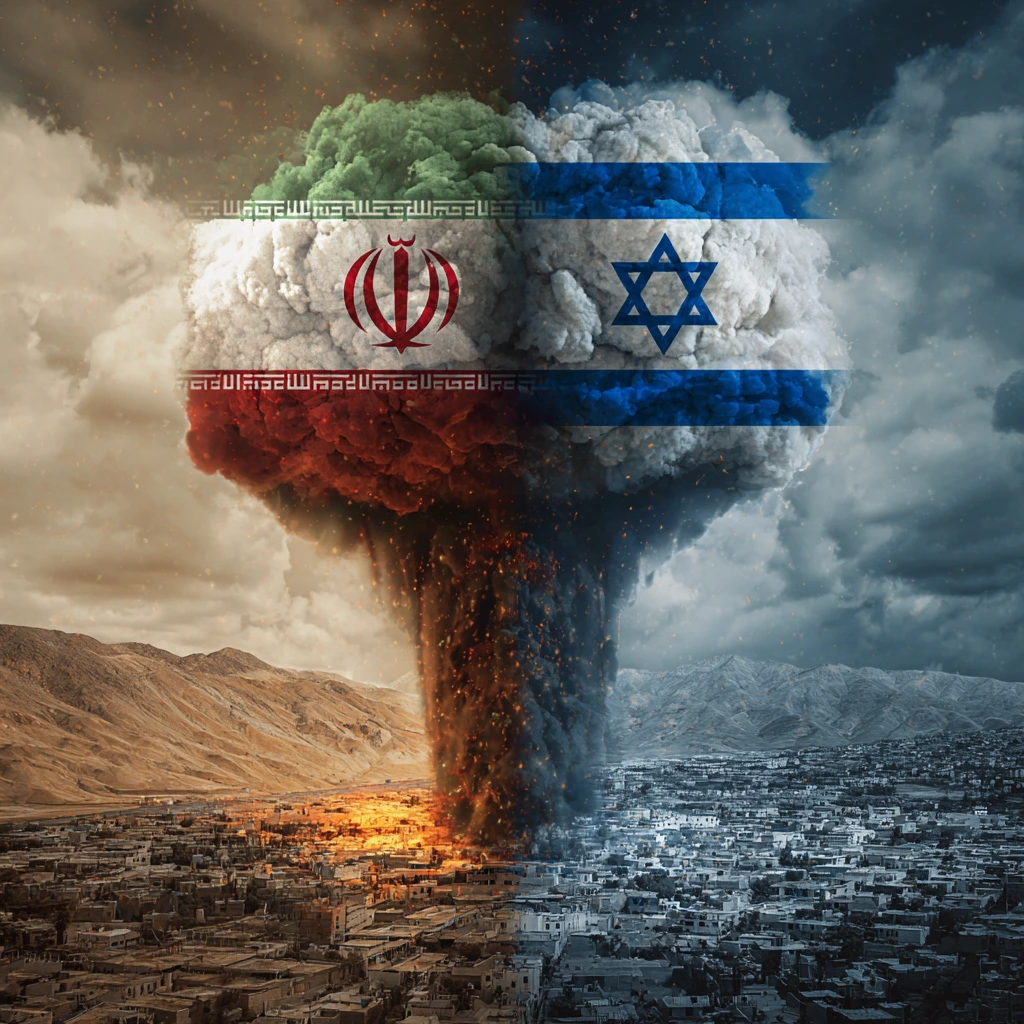 Iran Revolutionary Guard soldiers standing in formation as tensions rise with the US and Israel.