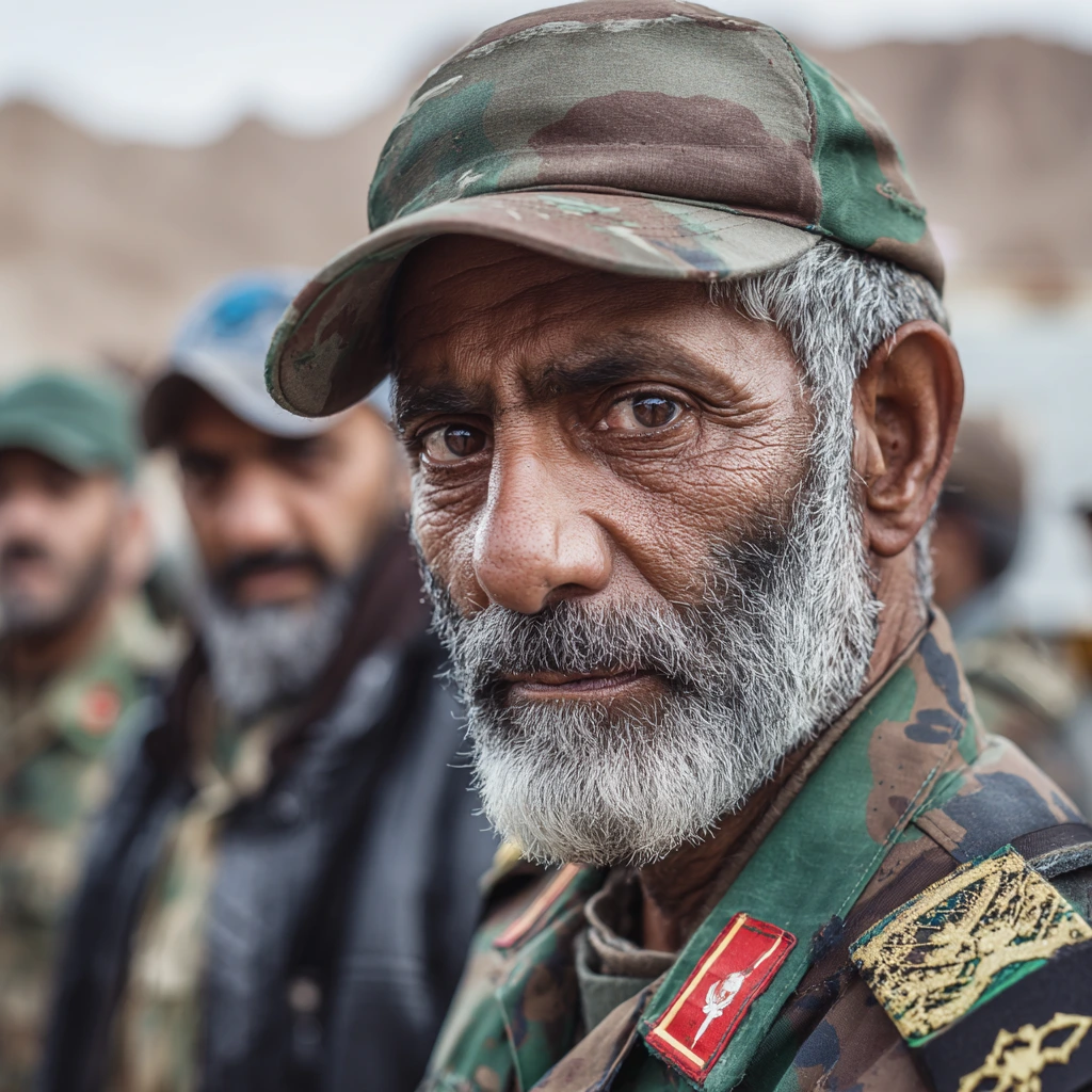 Iran Revolutionary Guard soldiers standing in formation as tensions rise with the US and Israel.