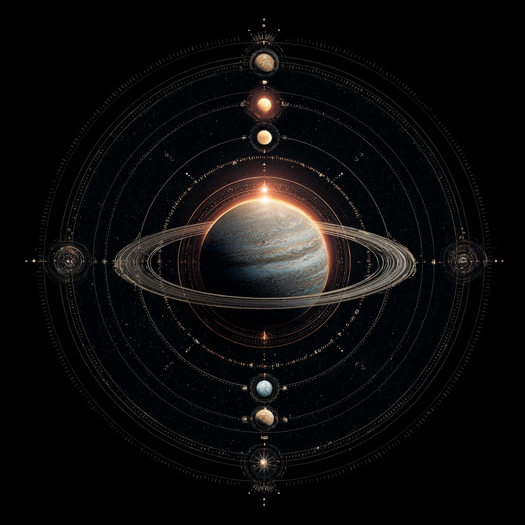 A rare planetary alignment in the sky today, showing multiple planets lined up