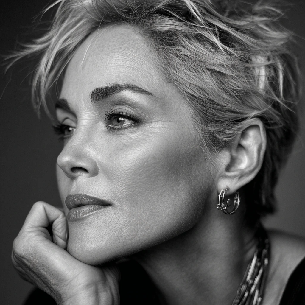 Sharon Stone walking the red carpet at the Nobody 2 premiere with her three sons