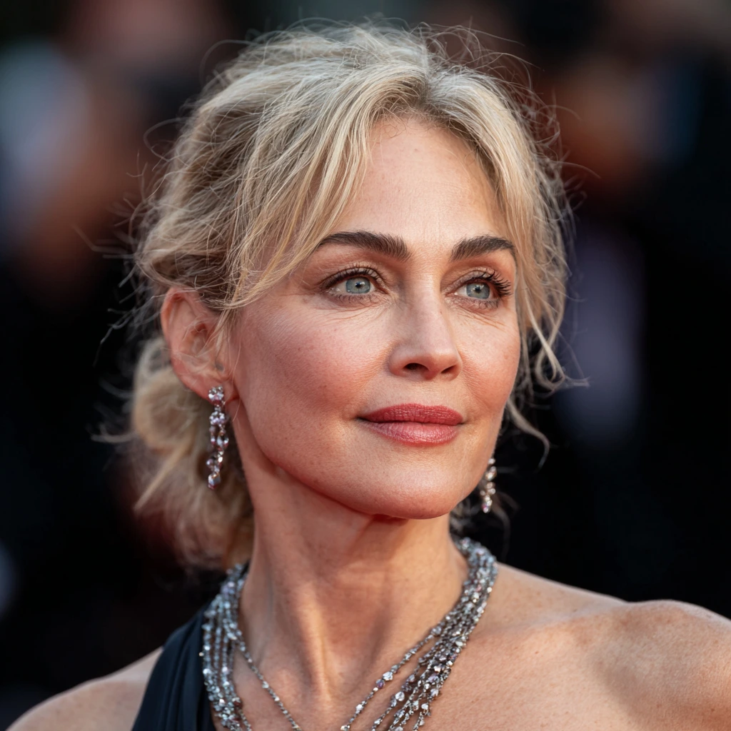 Sharon Stone walking the red carpet at the Nobody 2 premiere with her three sons