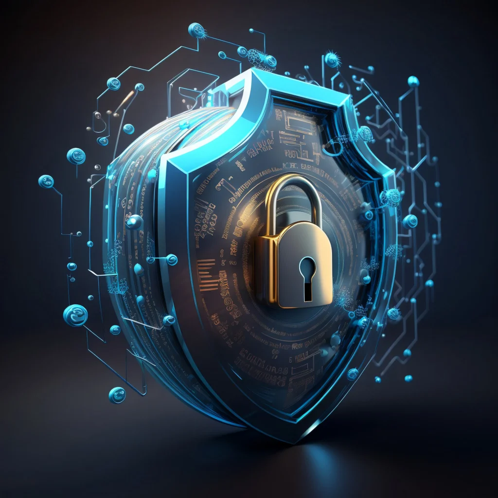 Digital lock with AI circuit background symbolizing the importance of cybersecurity in the age of artificial intelligence.