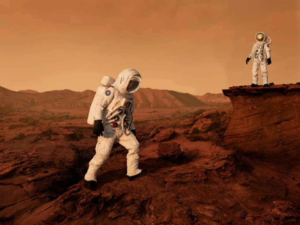NASA's Viking 2 spacecraft landing on Mars, marking a historic moment in space exploration