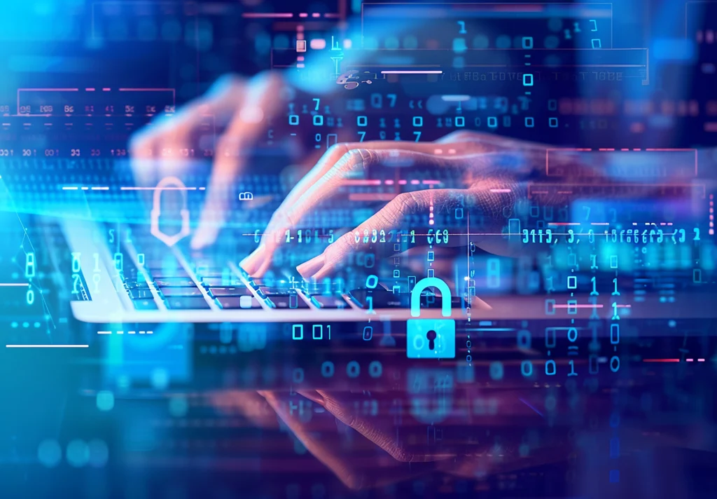 Digital lock with AI circuit background symbolizing the importance of cybersecurity in the age of artificial intelligence.