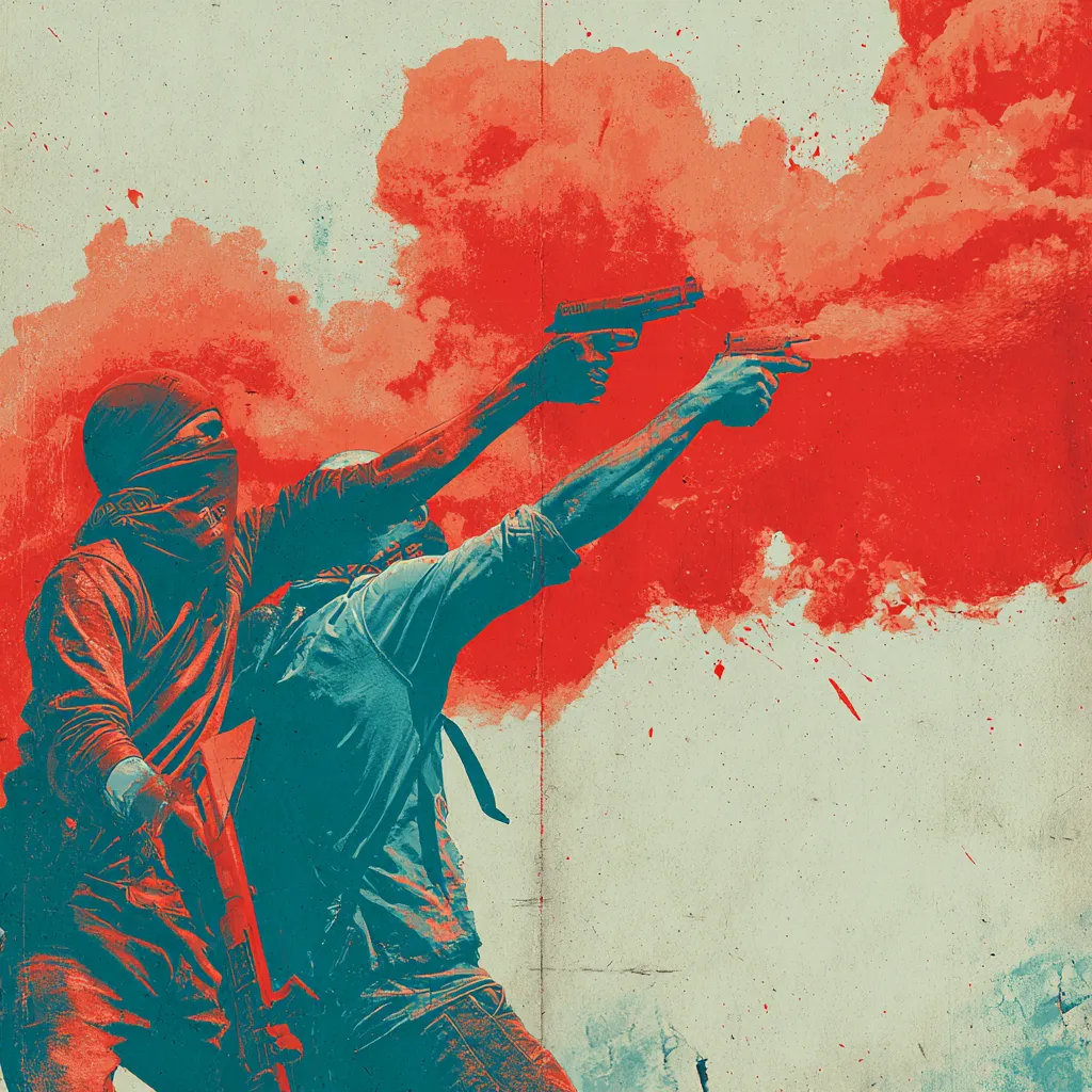 Protest scene symbolizing Antifa controversy with imagery referencing the Charlie Clark case.