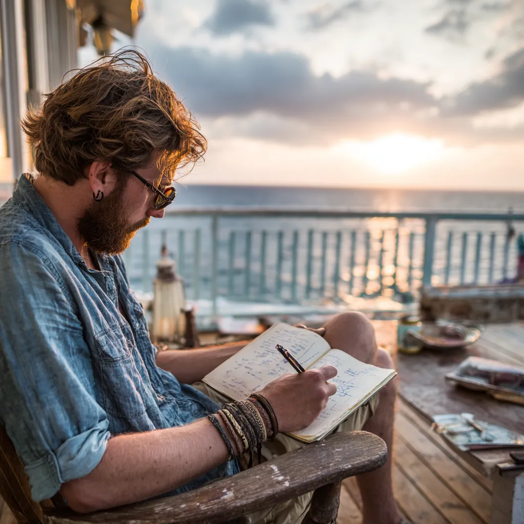 Person journaling at a desk, practicing mindfulness and writing for mental clarity
