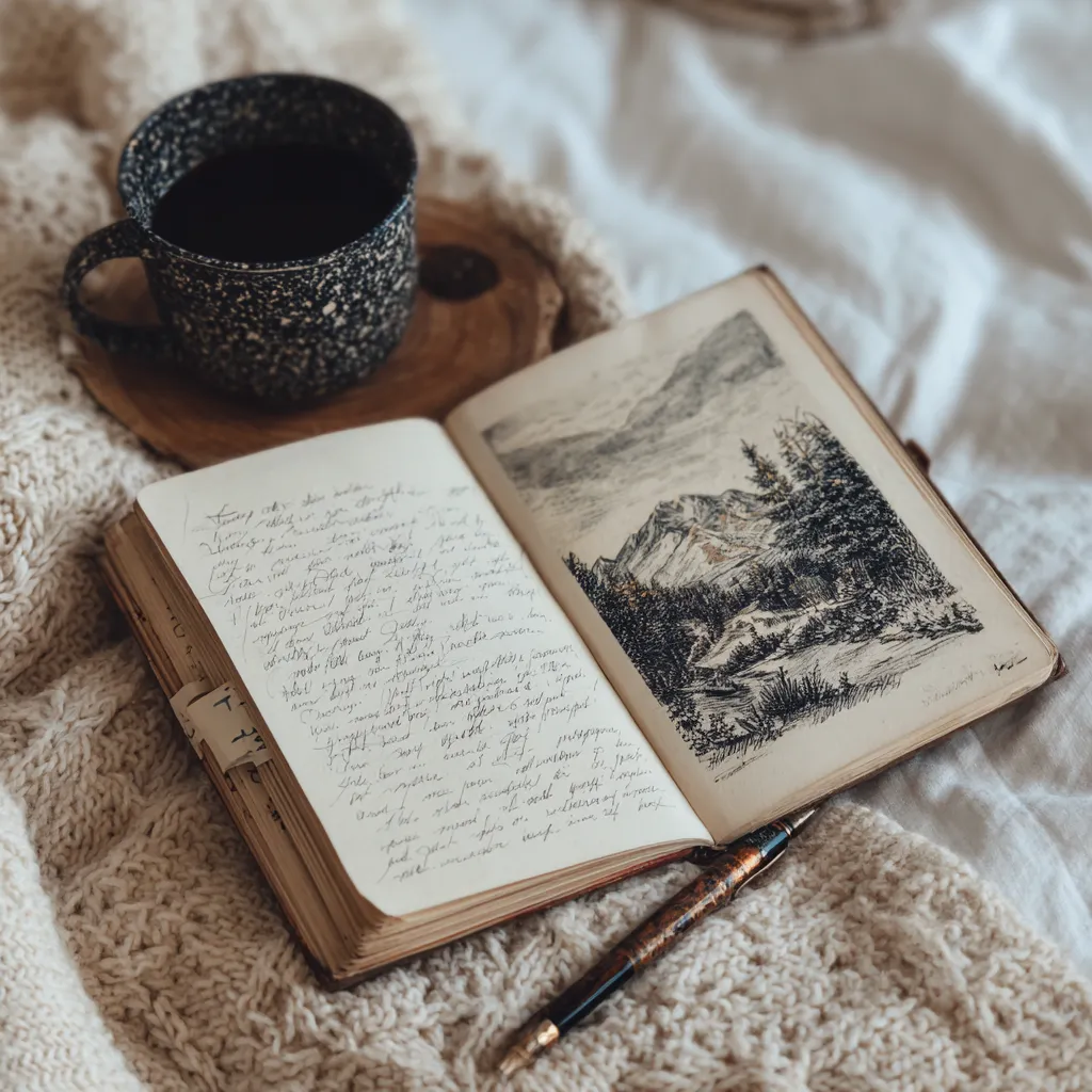 Person journaling at a desk, practicing mindfulness and writing for mental clarity