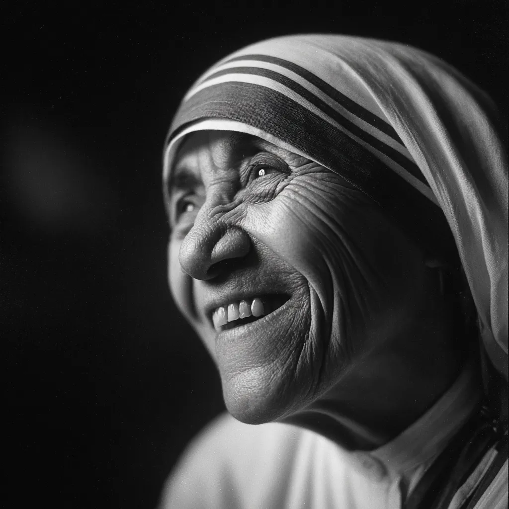 Mother Teresa serving the poor, embodying compassion in the fight against poverty