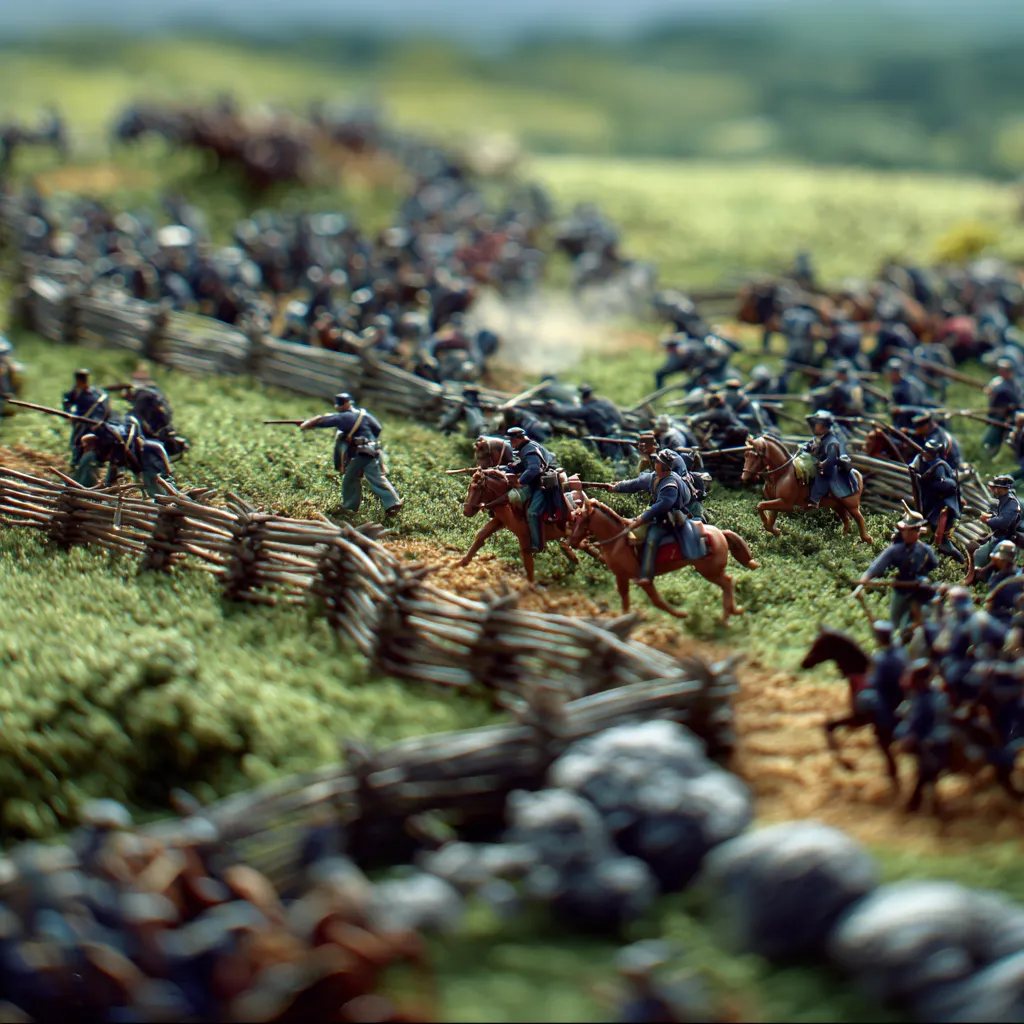 Union and Confederate soldiers engage in fierce combat during the Battle of Antietam, September 17, 1862, marking one of the bloodiest days in American history."