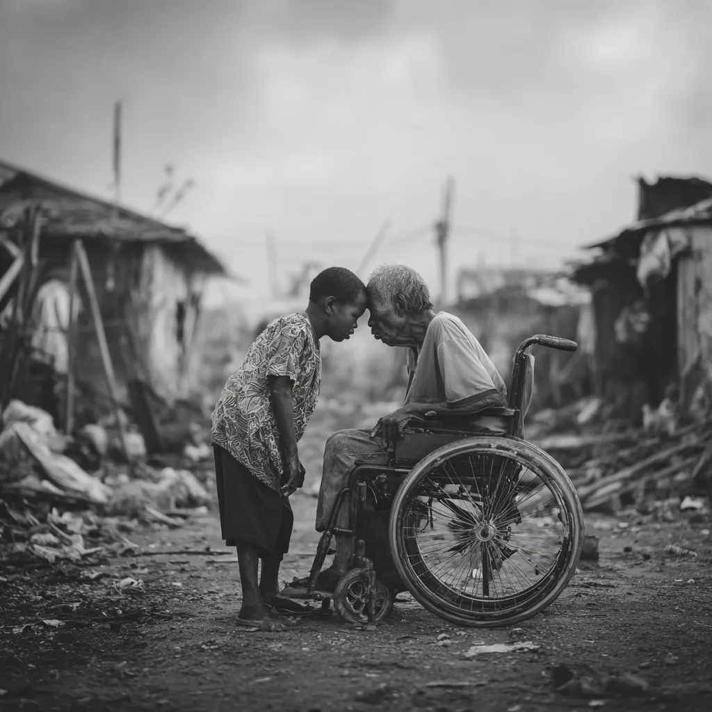 Mother Teresa serving the poor, embodying compassion in the fight against poverty