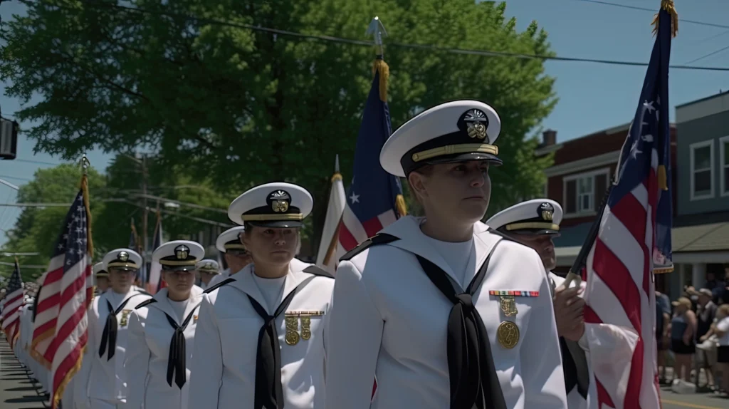 Historic illustration depicting the founding of the U.S. Naval Academy in 1845 at Annapolis, Maryland.