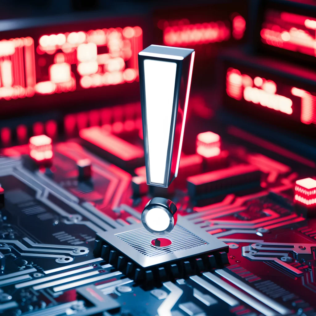 Tech Outages
Server room alert showing tech outage with system failure warnings