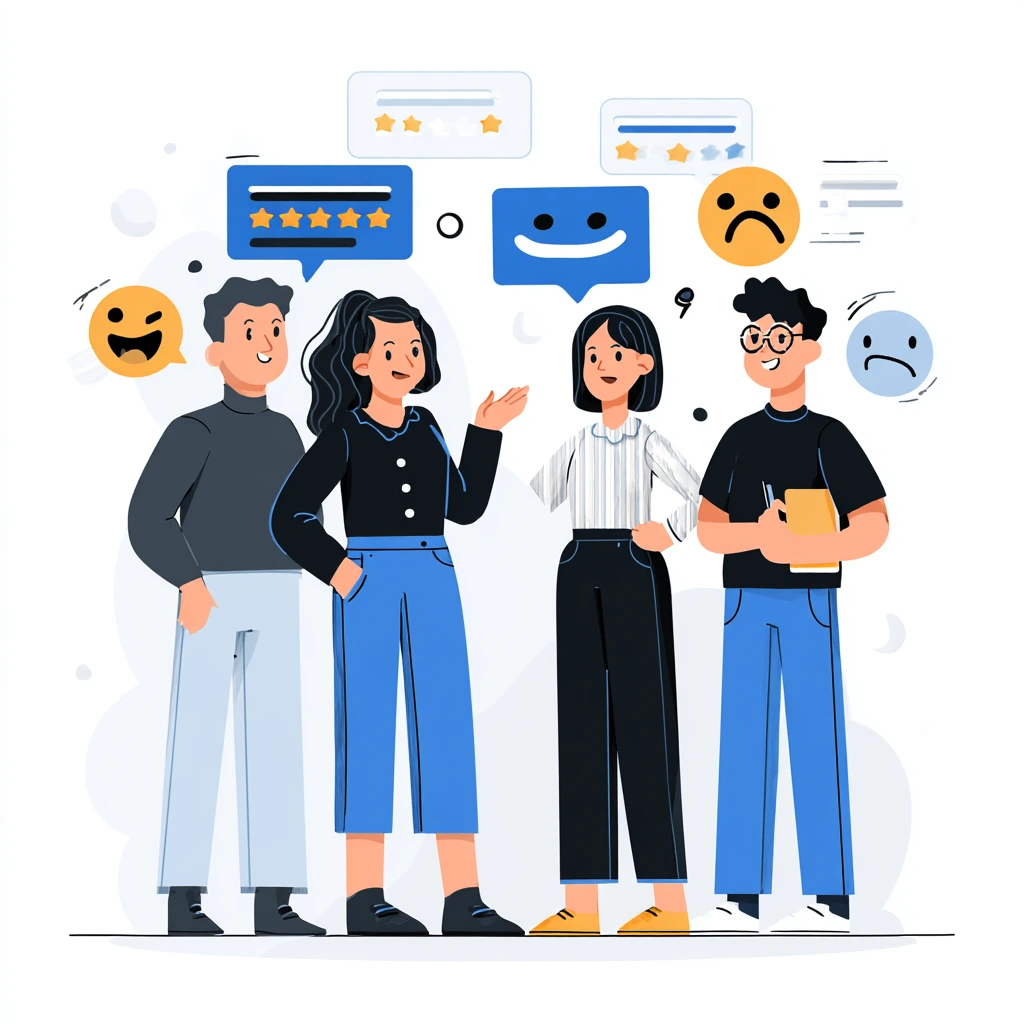 Business team analyzing customer feedback for growth strategy