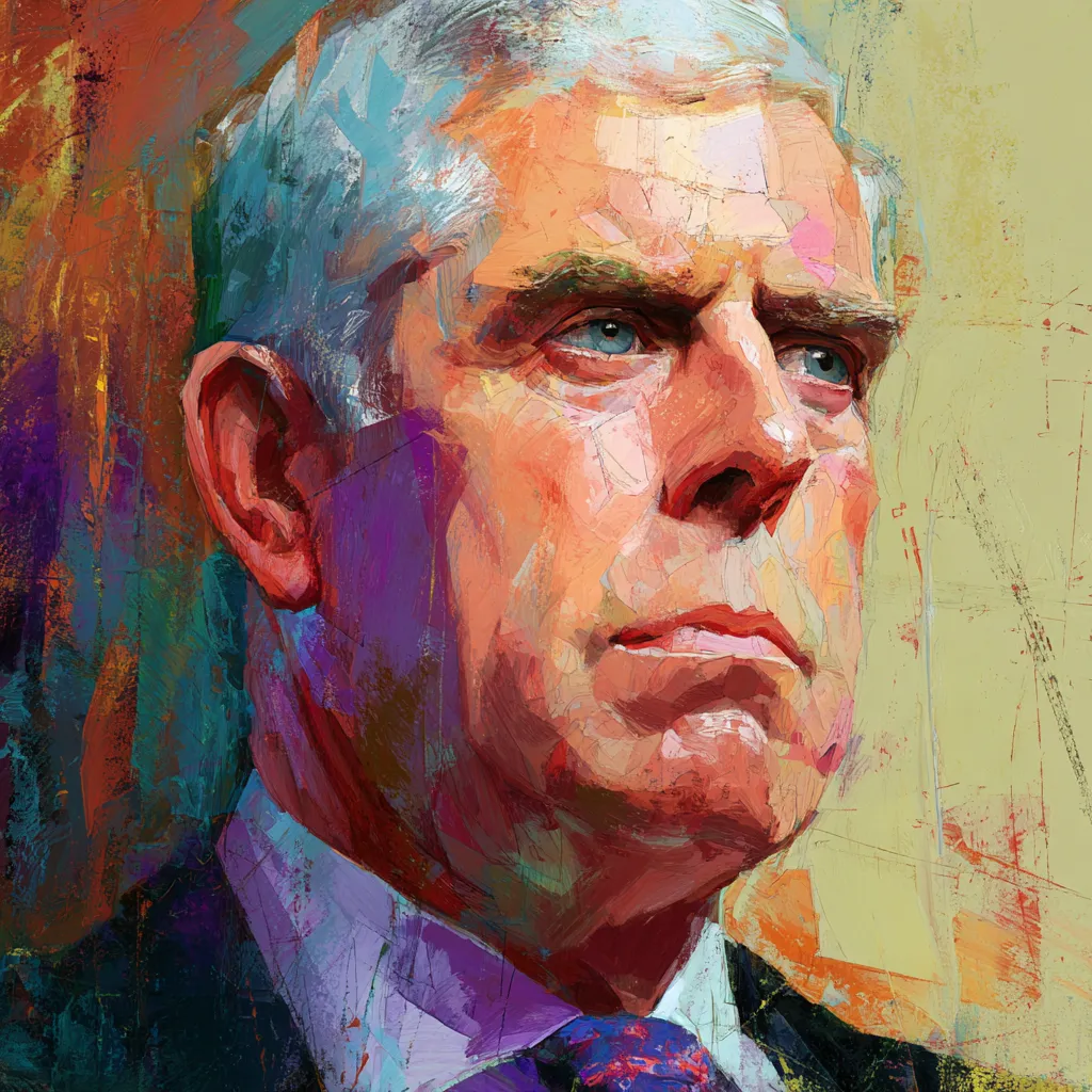 Prince Andrew looking solemn after stepping back from royal duties amid the Jeffrey Epstein scandal
