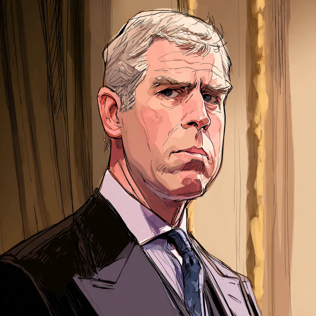 Prince Andrew looking solemn after stepping back from royal duties amid the Jeffrey Epstein scandal