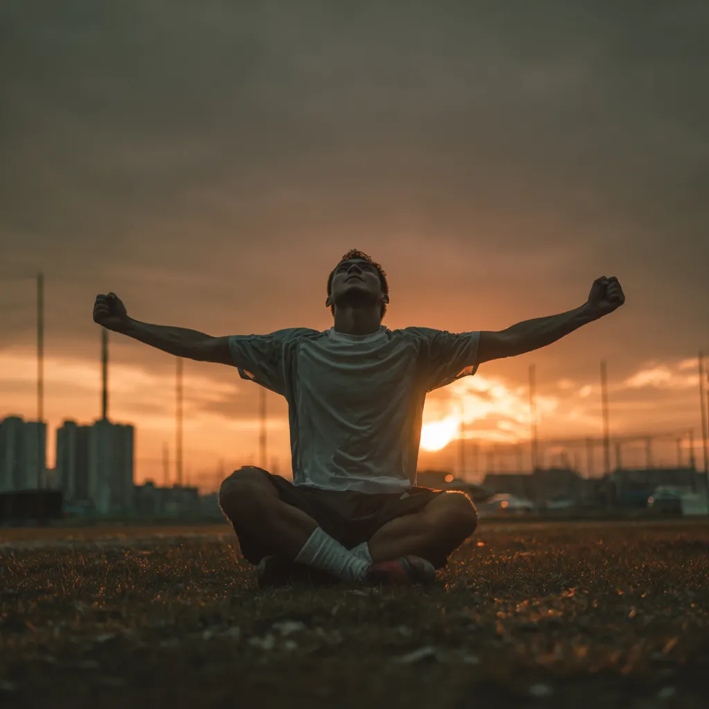 Athlete focused in deep concentration, symbolizing mental training for peak sports performance