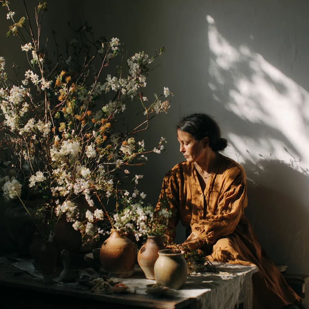 A woman enjoying a quiet morning with coffee and sunlight, symbolizing the art of slow living and mindfulness.