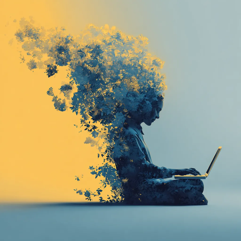 Person using a smartphone breathing app by a window, practicing a calming exercise for mental wellbeing.