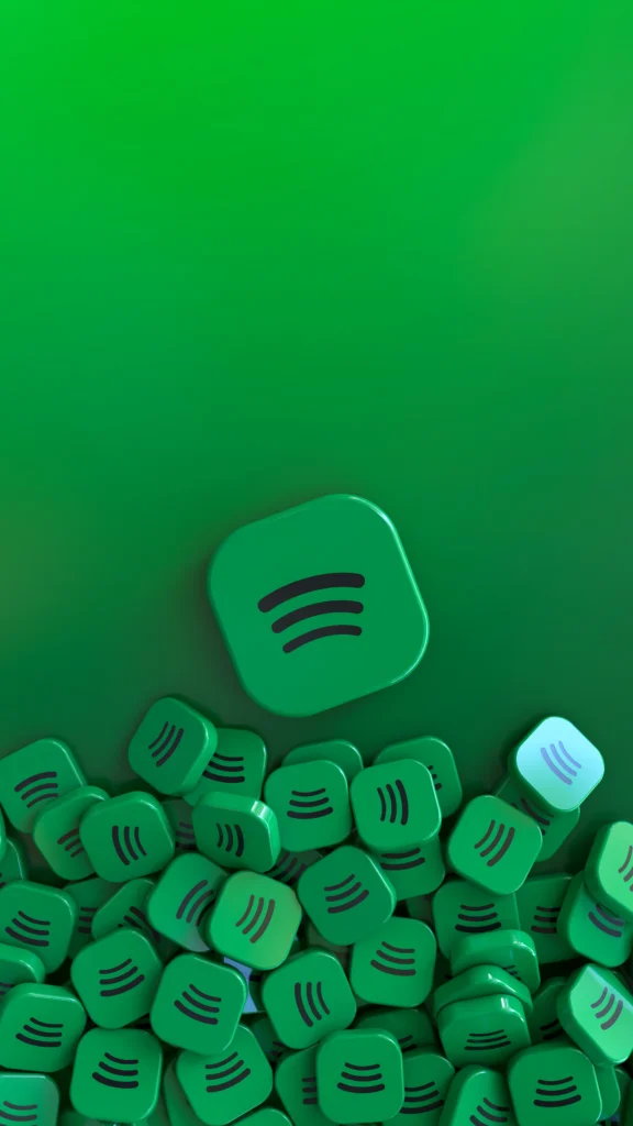 Spotify logo with a microphone symbolizing free speech and podcasting.