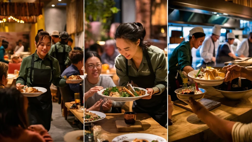 Representation of Asian culture in the U.S. featuring Asian food, fashion styles, and musical elements influencing modern American trends