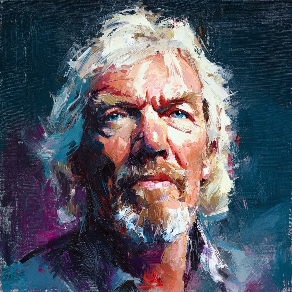 Joan Templeman and Richard Branson smiling together