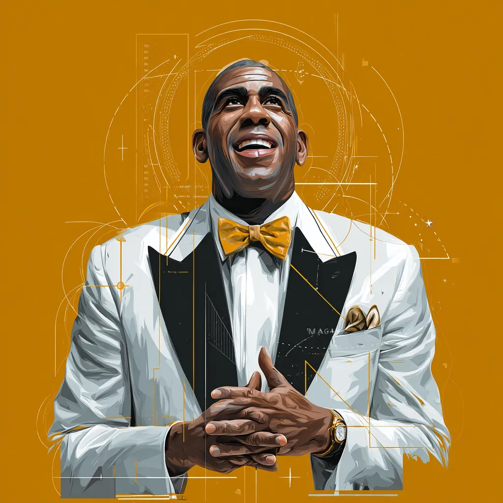 Magic Johnson celebrating the Los Angeles Dodgers 2025 World Series victory