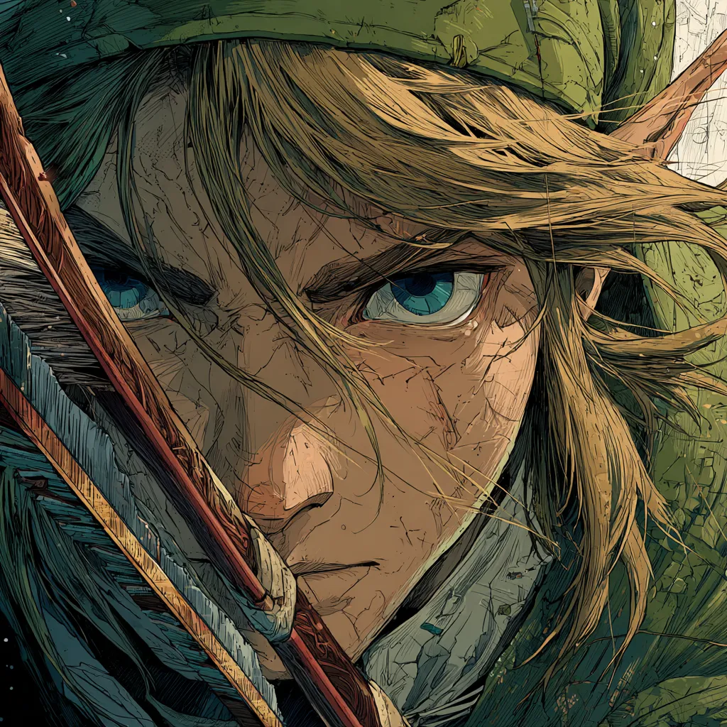 Link standing heroically in front of Hyrule Castle at sunset in Zelda the Movie