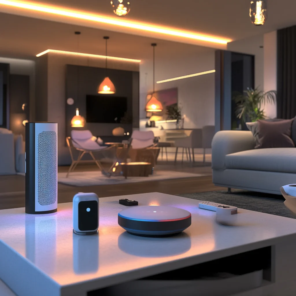 The Power of Voice Assistants
Smart home voice assistant controlling lights and thermostat