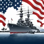 Illustration showing miscommunication at Pearl Harbor as military officers review delayed intelligence reports during the surprise attack in 1941