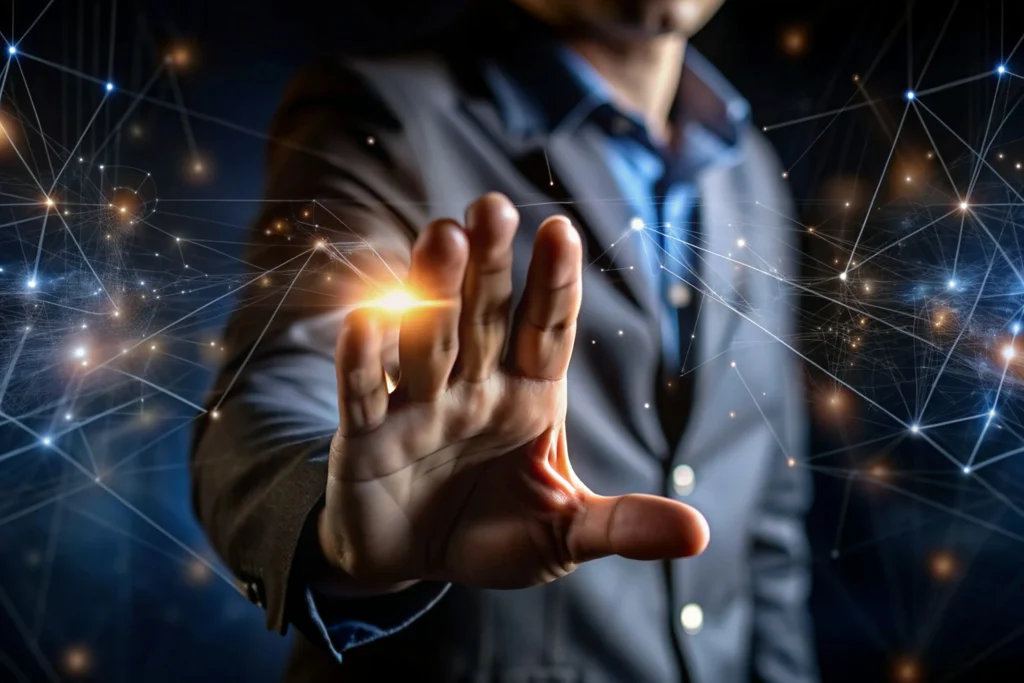 Netflix and Warner Bros. Discovery logos side by side with question marks, symbolizing a potential 2025 acquisition.