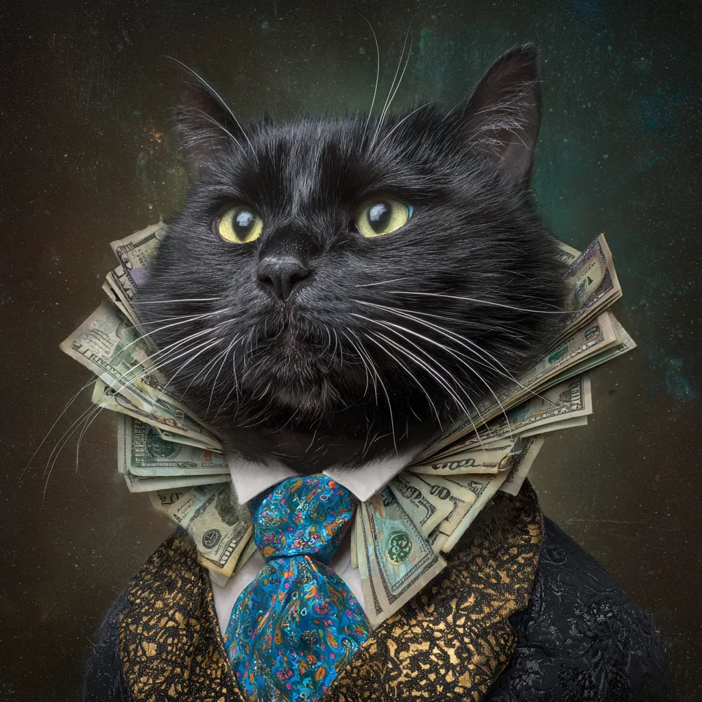 Blackie the world’s richest cat sitting calmly, symbolizing the famous millionaire inheritance story