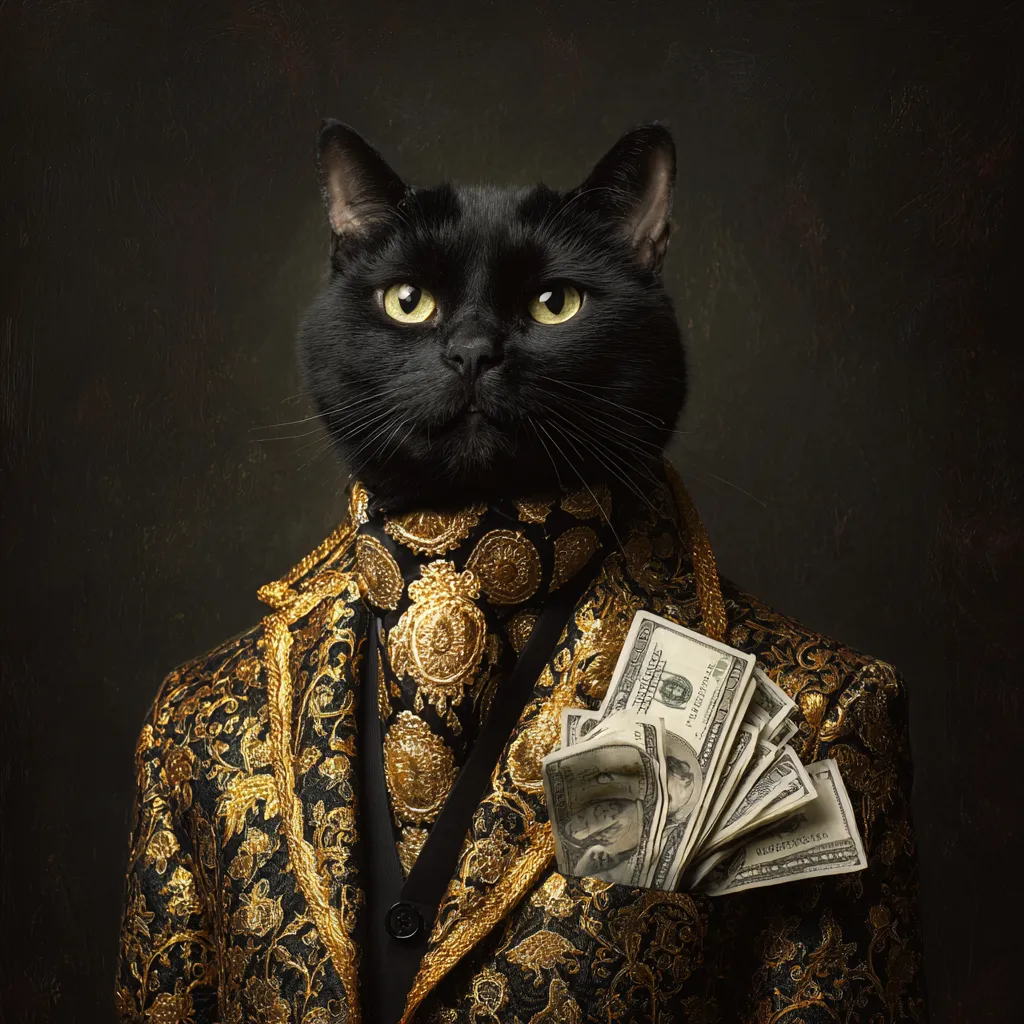 Blackie the world’s richest cat sitting calmly, symbolizing the famous millionaire inheritance story