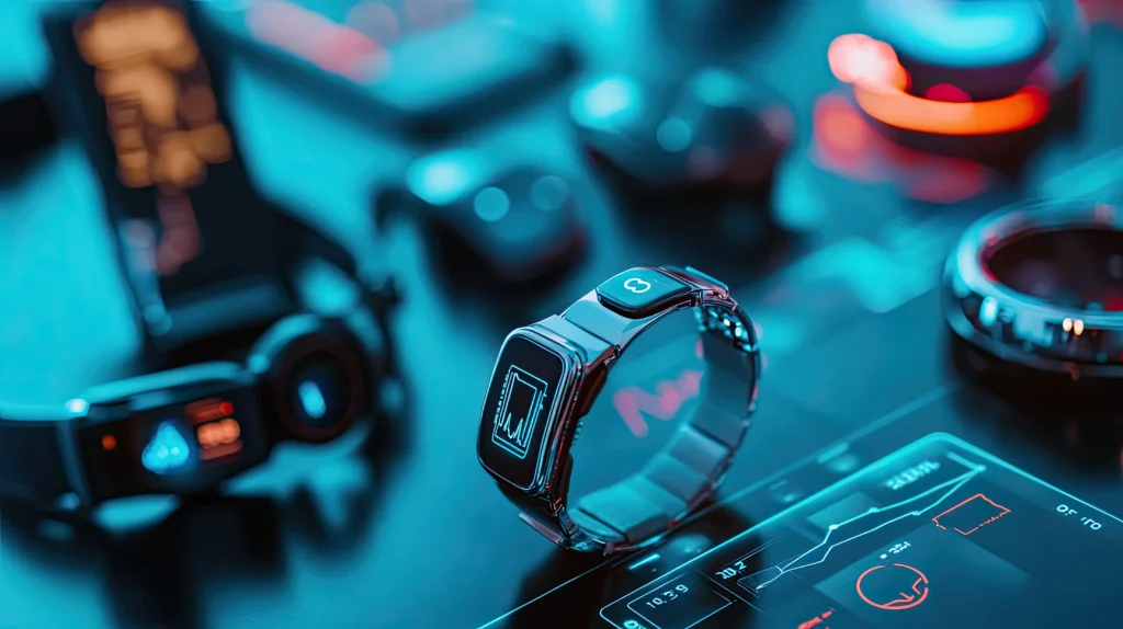 Smart wearable technology devices including a smartwatch and smart ring displaying health and lifestyle data