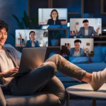 Remote work collaboration using digital tools and technology