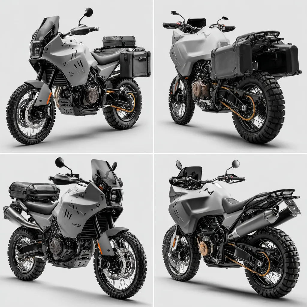 Moto Morini 2026 Adventure Bikes showcased in a rugged mountain setting, with bold text highlighting new features, upgrades, and trail-ready excitement