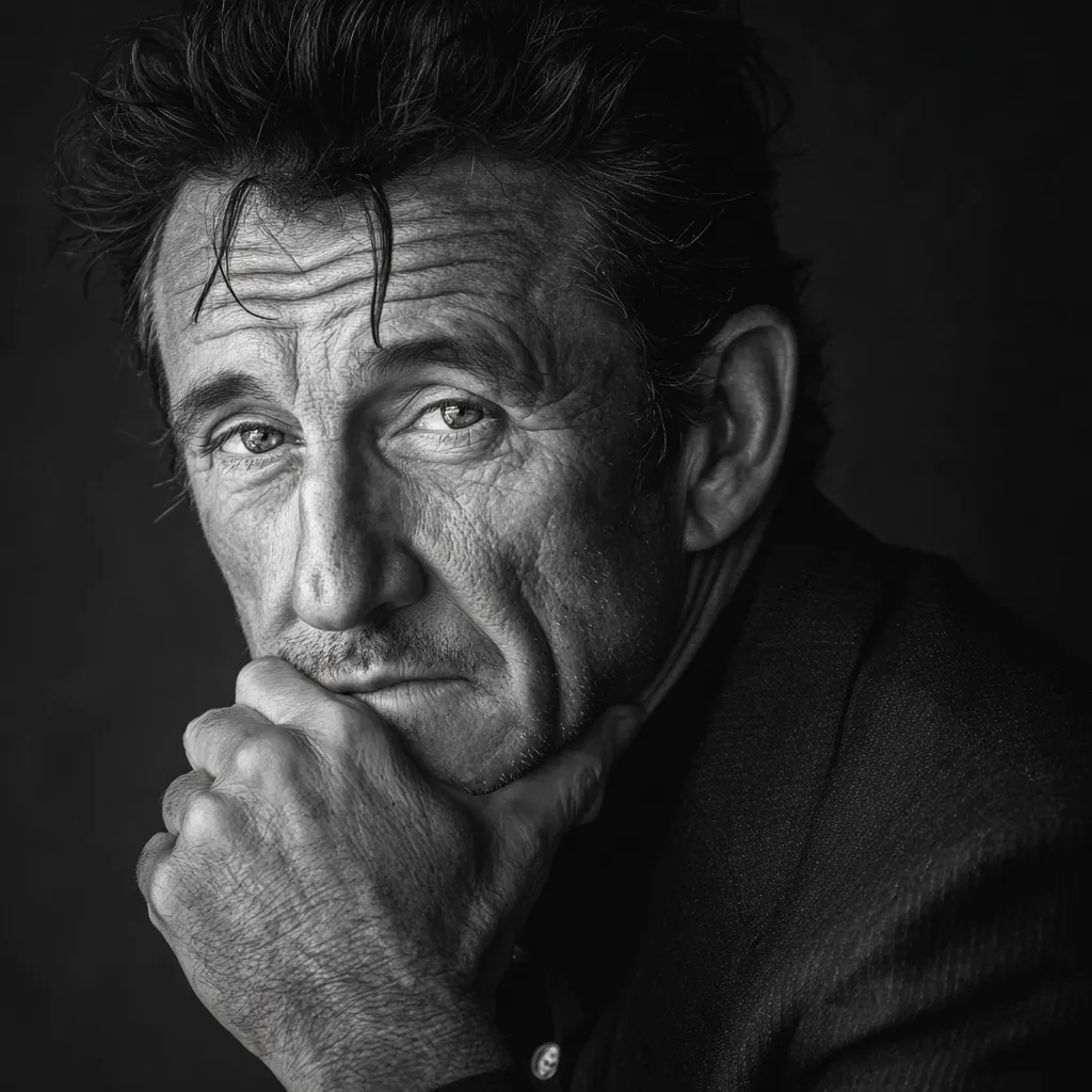 Sean Penn attending a red carpet event showcasing his latest movie release