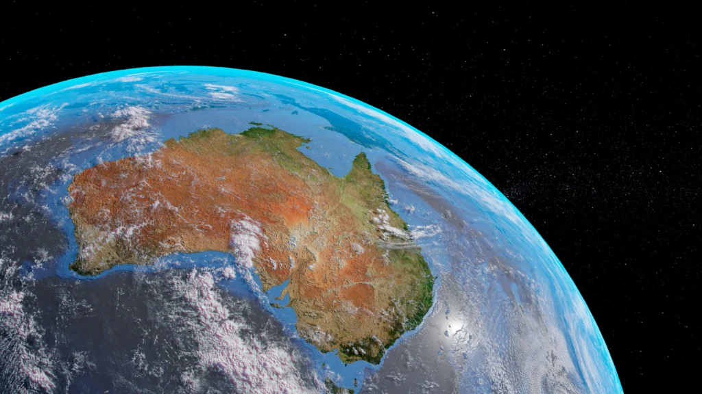 Map showing Zealandia, the hidden eighth continent mostly submerged beneath the Pacific Ocean near New Zealand